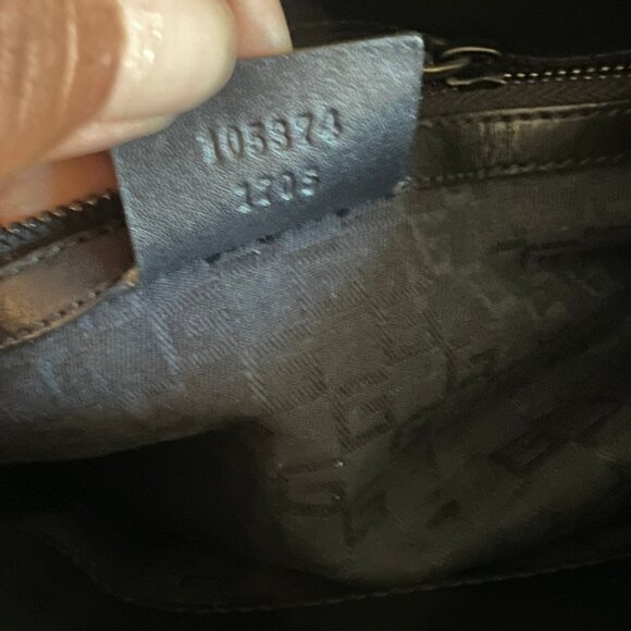 90'S GUCCI WOODEN BAMBOO TRIM LEATHER BRAIDED HANDLE BAG BLACK - Picture 9 of 9